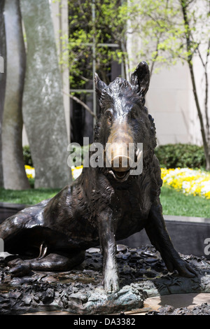 Il Porcellino Skulptur auf Main Street, Greenville, South Carolina, USA Stockfoto