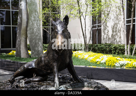 Il Porcellino Skulptur auf Main Street, Greenville, South Carolina, USA Stockfoto