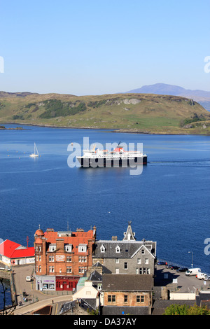 Isle of Mull - betriebene Fähre Caledonian MacBrayne - von Mull zum Hafen von Oban in Oban, Argyll, Strathclyde, Schottland Stockfoto