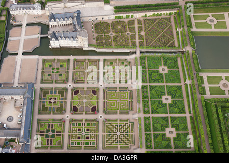 LUFTAUFNAHME. Schloss und Gärten von Villandry. IndreetLoire, Centre