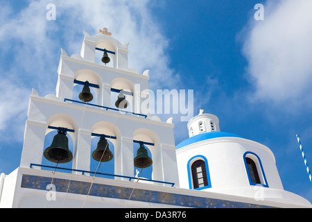 Griechisch-orthodoxe Kirche in der Stadt Oia Santorini Griechenland Europa Stockfoto