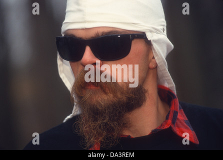 Die Washington Crossing, PA - Mitglied selbst beschrieben Klu Klux Klan bei Kundgebung mit dem Titel Gay Bash Stockfoto