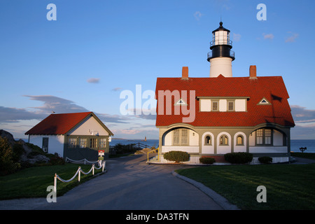 Ein klassisches Neuengland Leuchtturm, Portland Head Light, Portland Maine, USA Stockfoto