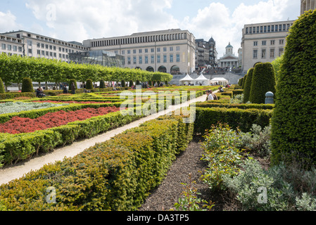 Der Garten des Mont des Arts in der oberen Stadt von Brüssel, Belgien. Stockfoto