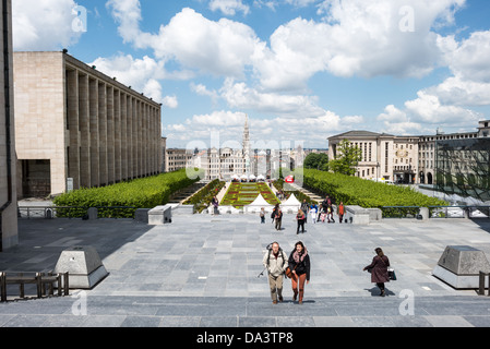 Der Garten des Mont des Arts in der oberen Stadt von Brüssel, Belgien. Stockfoto