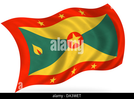 Grenada Fahne, isoliert Stockfoto