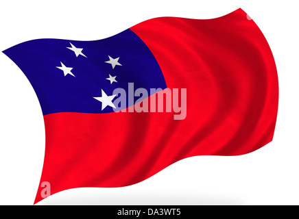 Samoa-Fahne, isoliert Stockfoto