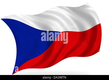 Tschechien Flagge, isoliert Stockfoto