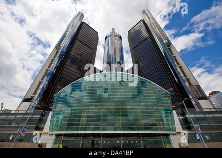 General Motors Unternehmenszentrale ist in Detroit Renaissance Center gesehen. Stockfoto