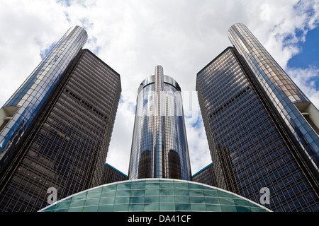 General Motors Unternehmenszentrale ist in Detroit Renaissance Center gesehen. Stockfoto