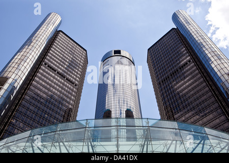 General Motors Unternehmenszentrale ist in Detroit Renaissance Center gesehen. Stockfoto