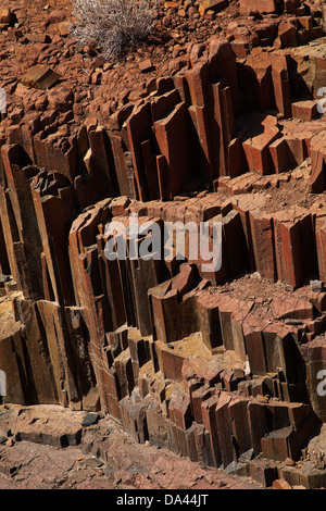 Orgel-Rohre-Rock-Formation, in der Nähe von Twyfelfontein, Damaraland, Namibia, Afrika Stockfoto