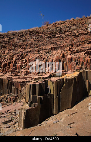 Orgel-Rohre-Rock-Formation, in der Nähe von Twyfelfontein, Damaraland, Namibia, Afrika Stockfoto