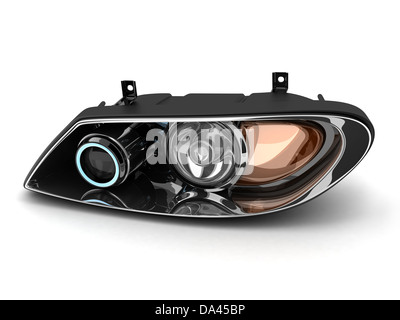 Scheinwerfer Auto (geschehen in 3d, weißer Hintergrund) Stockfoto