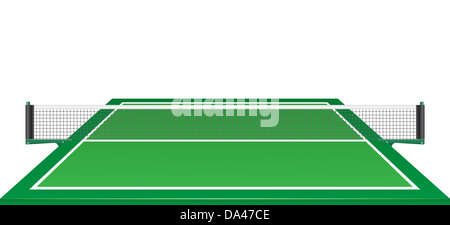 NET und Tisch für Tennis-Ping-Pong-Abbildung isoliert auf weißem Hintergrund Stockfoto