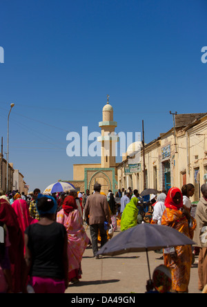 Moschee Minarett, Adi Keyh, Eritrea Stockfoto