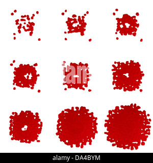 3D Lack Tropfen - Set (isoliert, weißer Hintergrund) Stockfoto