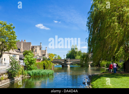 Stamford Town zu überbrücken, der Fluss Welland und den Auen bei Stamford Lincolnshire England UK GB EU Europe Stockfoto