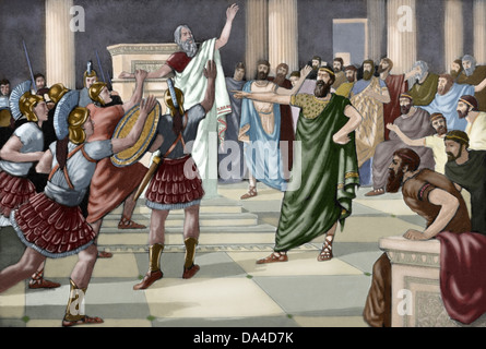 Kritias (460-403 v. Chr.). Griechischen Sophisten. Einer der dreißig Tyrannen. Gravur. Farbige. Stockfoto