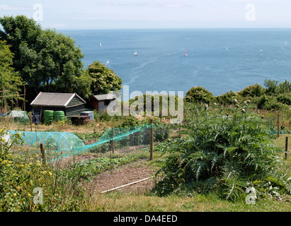 Cliff top Zuteilung, Bier, Devon, UK 2013 Stockfoto