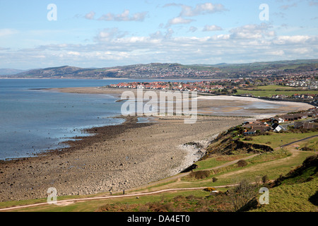 Penrhyn Bay Blick nach Osten von Little Orme, North Wales, UK, April 9269 Stockfoto