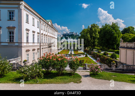 Gärten von Schloss Mirabell oder Schloss Mirabell, Salzburg, Österreich Stockfoto