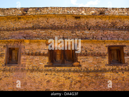 Windows In der Kirche Kidane Mehret, Senafe, Eritrea Stockfoto