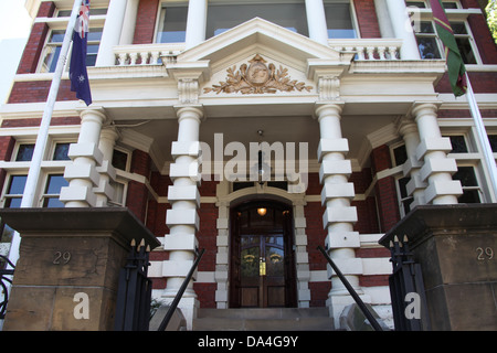 Hobart Athenaeum Club auf Davey Straße Stockfoto