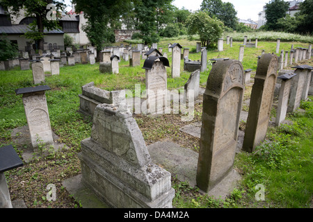 Grabsteine auf Remuh, alte jüdische Friedhof in Cracaw, Polen. Stockfoto