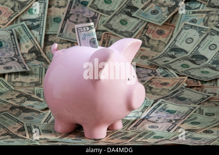Piggy Bank Geld sparen Stockfoto