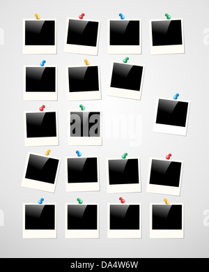 Retro-Polaroid-Foto-Frame auf weißem Hintergrund. Vektor-Datei geschichtet für einfache Handhabung und individuelle Farbgebung. Stockfoto