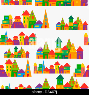 Trendige Stadt Musterdesign. Diese Abbildung ist für einfache Handhabung und individuelle Färbung geschichtet. Stockfoto