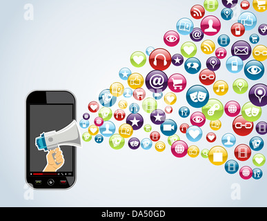 Cloud Symbolsatz computing apps Konzept Hintergrund. Vektor-Illustration für einfache Handhabung und individuelle Färbung geschichtet. Stockfoto