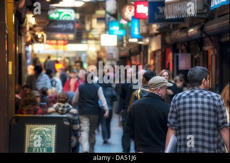 Melbourne-Café und Restaurant Hub Centre Place Stockfoto