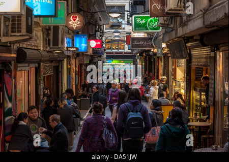 Melbourne-Café und Restaurant Hub Centre Place Stockfoto