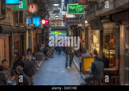 Melbourne-Café und Restaurant Hub Centre Place Stockfoto