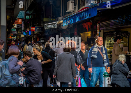 Melbourne-Café und Restaurant Hub Centre Place Stockfoto