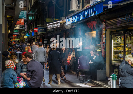 Melbourne-Café und Restaurant Hub Centre Place Stockfoto