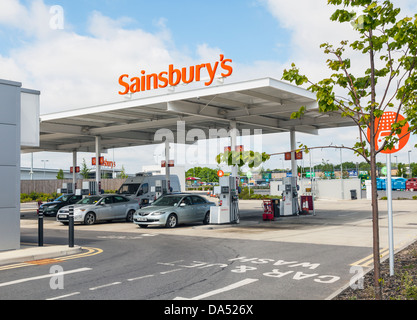 Sainsbury's Tankstelle Stockfoto