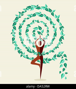 Spiral Form Yoga Übung Baum-Design. Vektor-Datei geschichtet für einfache Handhabung und individuelle Farbgebung. Stockfoto