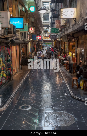 Melbourne-Café und Restaurant Hub Centre Place Stockfoto