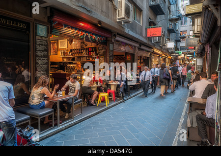 Melbourne-Café und Restaurant Hub Centre Place Stockfoto