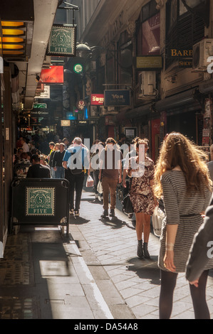 Melbourne-Café und Restaurant Hub Centre Place Stockfoto