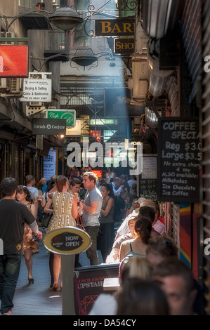 Melbourne-Café und Restaurant Hub Centre Place Stockfoto