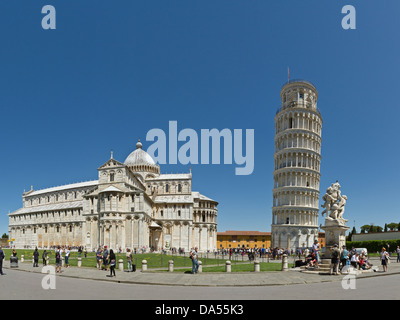 Pisa, Italien, Europa, Toskana, Toscana, Baptisterium, skew Turm, Turm, Turm, Turm, Dom, Dom, Kathedrale, Tourismus, Trainer, hor Stockfoto