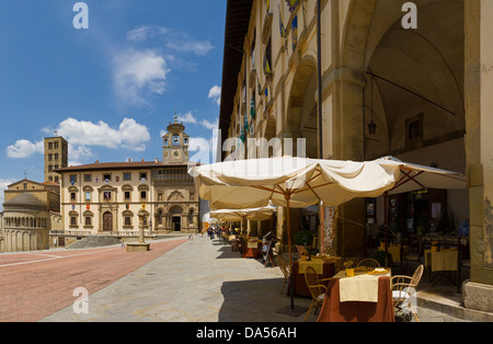 Arezzo, Italien, Europa, Toskana, Toscana, Piazza, Loggia, Loggia del Vasari, Tourismus Stockfoto