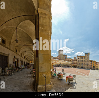 Arezzo, Italien, Europa, Toskana, Toscana, Piazza, Loggia, Loggia del Vasari, Tourismus Stockfoto