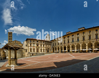 Arezzo, Italien, Europa, Toskana, Toscana, Piazza, Loggia, Loggia del Vasari, Tourismus Stockfoto