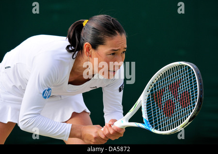 Kimiko Date Krumm (Japan) auf Wimbledon 2013 Stockfoto