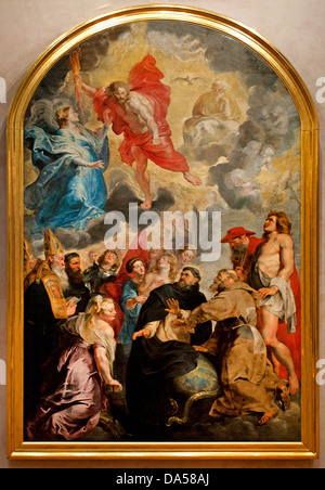 St. Dominic und St. Franziskus von Assisi Erhaltung Welt Zorn des Christus 1618 Peter Paul Rubens 1577-1640 Belgien belgische Stockfoto